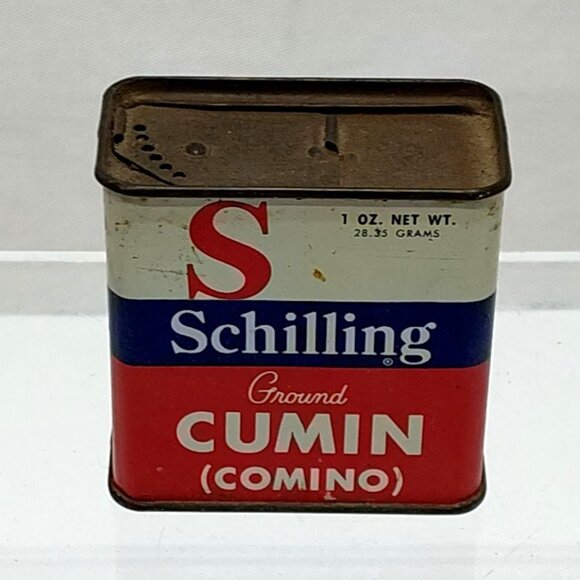 Schilling & Co Ground Cumin Spice Tin 1 Oz 1930s Retro Kitchen Décor Collectible - Picture 1 of 6